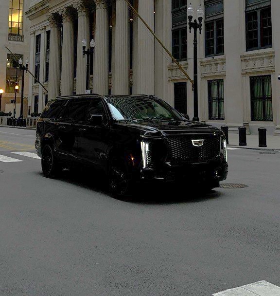 Cadillac Escalade downtown Chicago night